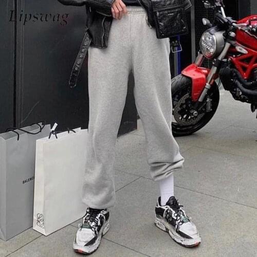 2021 Fashion Men Streetwear Spring Autumn Solid Cotton Pants Mens Casual Drawstring Loose Sweatpants Hip-Hop Jogging Trousers