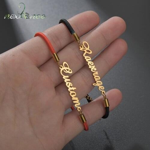 2021Nextvance Custom Name Anklet Stainless Steel Personalized Bracelets Colorful Rope Various Styles of Bracelet Gift Jewerly