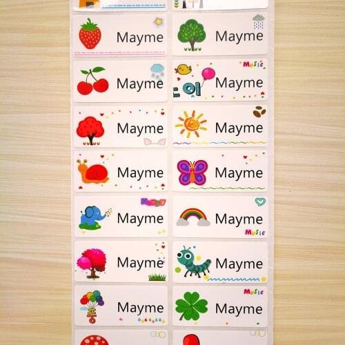 30 pcs Personalized Name Cute Cartoon Water Proof Scrapbook School Stationery Stickers Customized Boy Girl Name