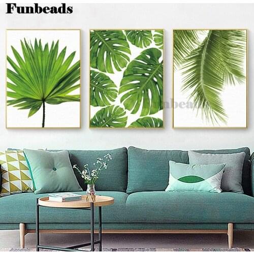 Full embroidery diamond Painting Tropical Banana Leaf diamond mosaic Landscape for Living Room Modern home decor drill artFF4248
