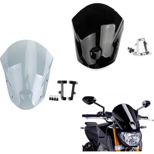 Areyourshop Motorcycle Windshield WindScreen + Bolts Bracket For Yamaha MT-09 FZ-09 2013-2016 Motorcycle Accessories covers