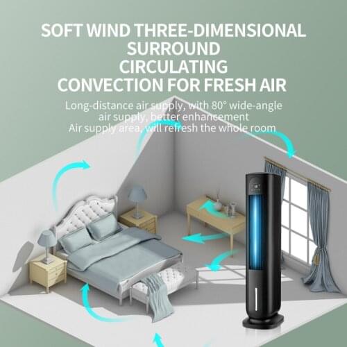 7L Water Tank Bladeless Tower Cooler Fan No Leaf Handy Fan with 3 Fan Speed Level Air-Conditioned Evaporator Fan