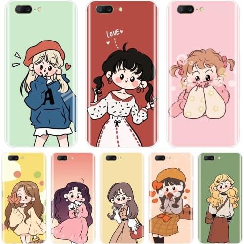 For OnePlus 3 3T 5 5T 6 6T 7 7 Pro Phone Case Silicone Japanese Girl Kawaii Soft Back Cover For One Plus 3 3T 5 5T 6 6T 7 7 Pro