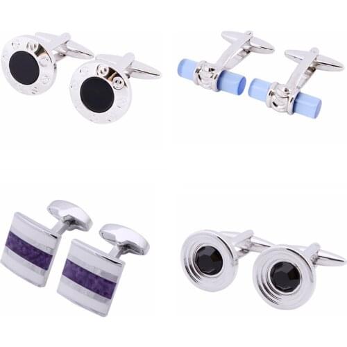 HAWSON Promotion Natural Stone Cufflinks Top Quality Brass Male Suit Cuff Links Come With Box