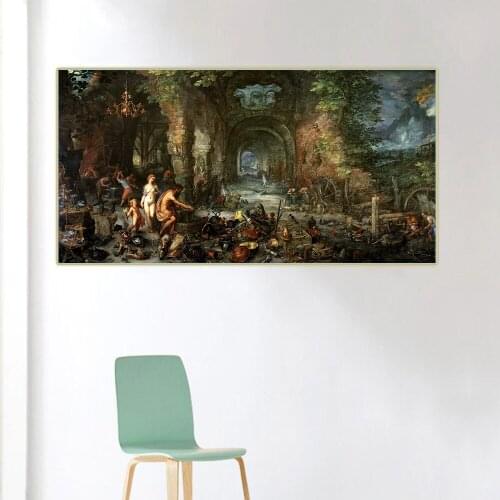 Citon Bruegel Pieter《Allegory of fire》Canvas Art Oil Painting Artwork Poster Picture Wall Decor Home Interior Decoration