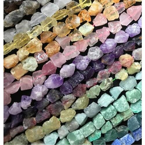 ICNWAY 24pcs raw Gemstone 16-19mm Lapis Lazuli Aquamarine Prehnite Tourmaline Amethyst Citrine Labradorite for Jewelry Making