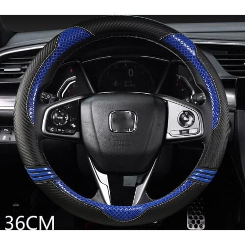 Car Steering Wheel Cover 36CM Carbon Fiber Leather for HONDA CIVIC 2004 2006 2007 2008 2009 2012 2013 2014 Auto Accessories