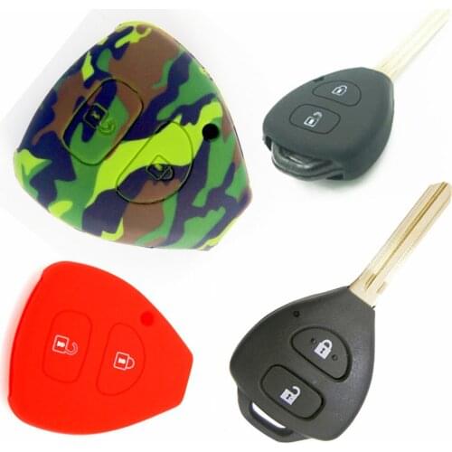 Auto Key Shell Holder Protector Silicone Car Key Case Cover for Toyota Corolla NEW VIOS Camry Yaris RAV4 HiLux Cruiser Fortuner