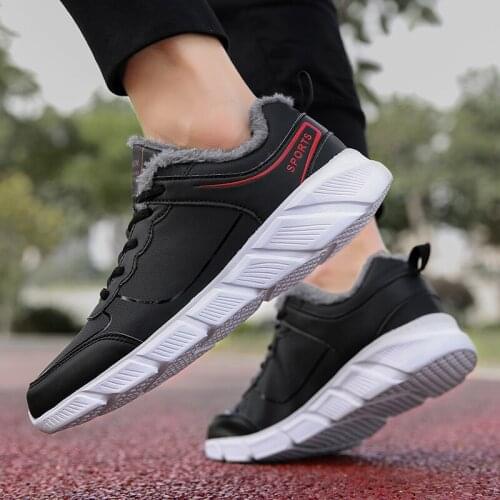 CAGILKZEL New 2020 Winter Men Sneakers Warm Mesh Casual Men Shoes Lace-up Basket Homme chaussure homme