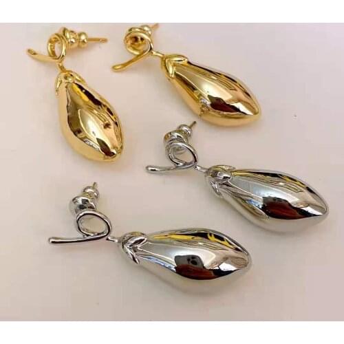 Hot Brand Vintage Unique Jewelery Woman Gold Color Earrings Hook Design Party High Quality Chain Drop Leaf Stud Earrings Jewelry