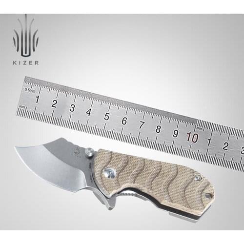 Kizer Mini Knife KI2521A3 Flip Shank 2020 New Small EDC Knife Titanium + Micarta Handle Hand Tools