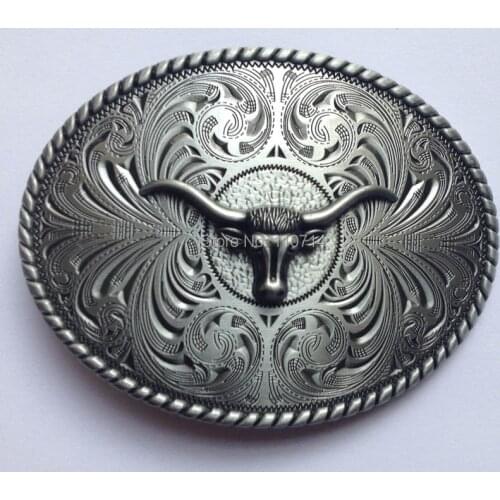 Fashion Bull belt buckle silver color SW-B2028 suitable for 4cm wideth belt with continous stock free shipping