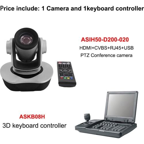 MTStar 1080p 60fps 20X Video Conference Camera and 7“ Screen 4ch Display 4D Keyboard Controller System Kit
