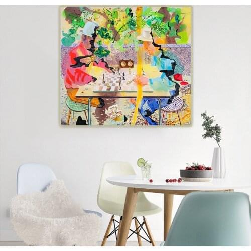 Dana Schutz《Chess》Canvas Art Oil Painting Artwork Poster Picture Wall Hanging Decor Home Living Room Decoration