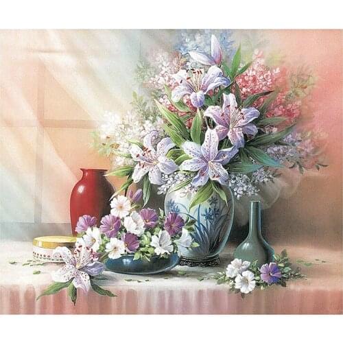 Desktop Still Life Flower vase Diamond Painting Full Round square New DIY Sticking Drill Cross Embroidery 5D Home Decoration