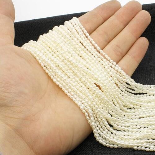 Genuine Natural Freshwater Pearl 2.8mm Oval Beads For Jewelry Making Beads DIY Necklace Bracelet Earring Accessories 14.5 Inch