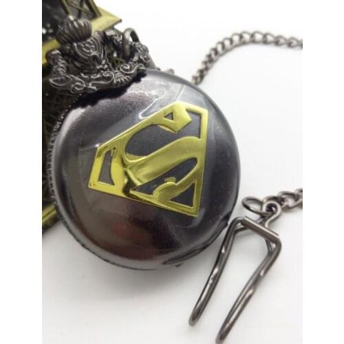 New Arrival Cool Black Silver Case With Blue Dial Pendant Pocket Watch High Quality Fob Watch For Gift OPJ5741