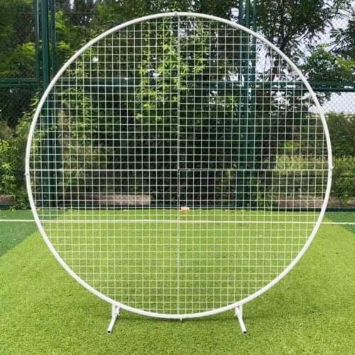 New Wedding Props Wrought Iron White Grid Flower Frame Round Arch Decor Wedding Background Road Lead Festival Decoration Shelf