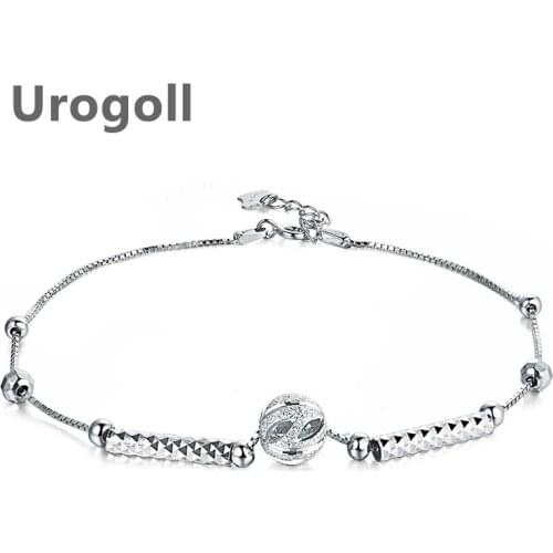 Noble Pure 925 Sterling Silver Anklet Frosted Ball Anklet Round Beads Anklets For Women Ankle Bracelet Foot Chain Girl Jewelry
