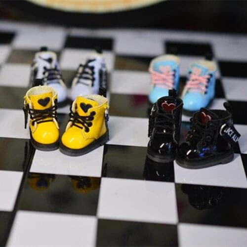 Ob11 [Bright Leather Martin Boots] Obitsu11 Shoes (Suitable For P9, Cu-Poche,Middle Blyth, 1/12Dolls)