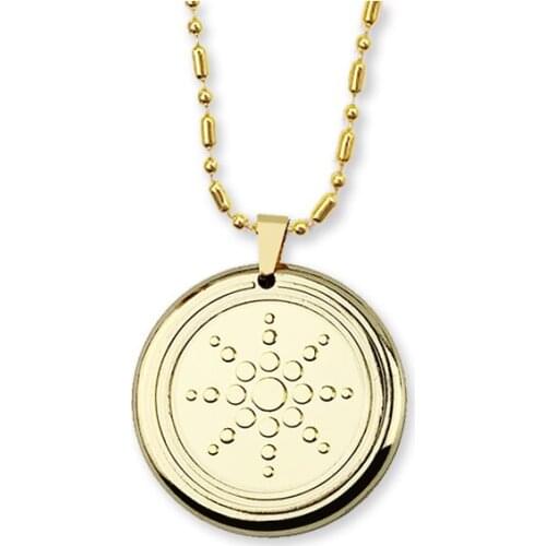 Sunflower Quantum Energy Pendant Necklace with 3 Health Stones Fashion Stainless Steel Jewelry for Women Men