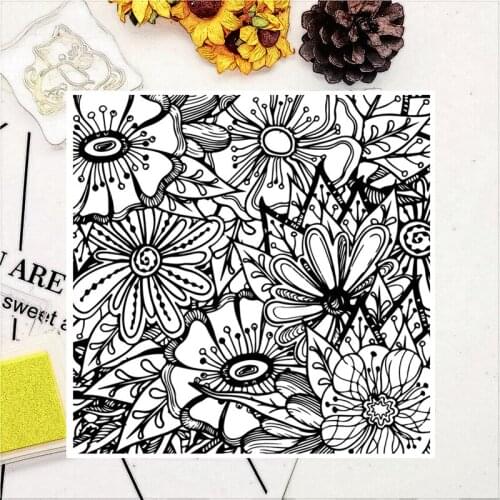 14*14CM Strange Flowers Transparent Clear Stamps / Silicone Seals Roller Stamp For DIY Scrapbooking Photo Album/Card Making