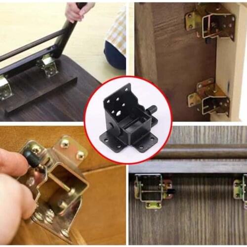 Folding Table Chair Leg Hinge 90 Degrees Self Locking Furniture Lift Support Connection Cabinet Hinges Hardware Accessories