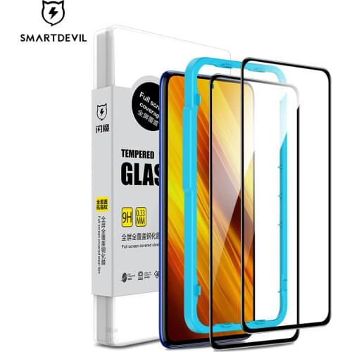 SmartDevil Full Cover Tempered Glass For Xiaomi POCO X3 Pro X2 Screen Protector For POCO F2 Pro F3 X3pro Glass HD