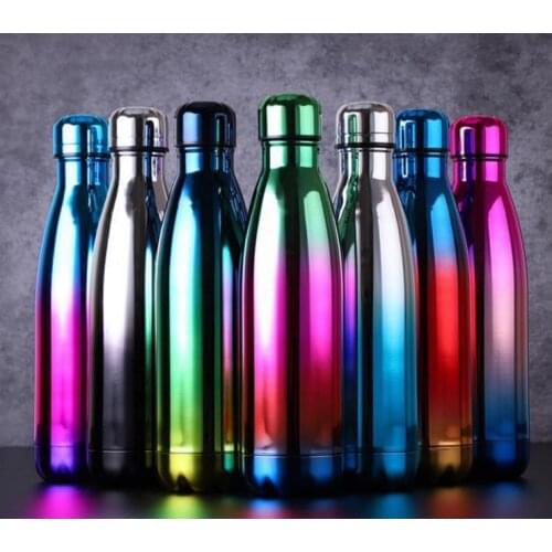 Bowling Insulated thermos vacuum Flasks Stainless steel keep thermo coffee tea mug cup Cola Gradient thermo Bottle 500ml
