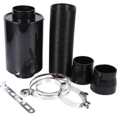 Universal Car 3" Carbon Fibre Cold Air Filter Feed Enclosed Intake Induction Pipe Hose Kit Car Accessories Intake Air Filter