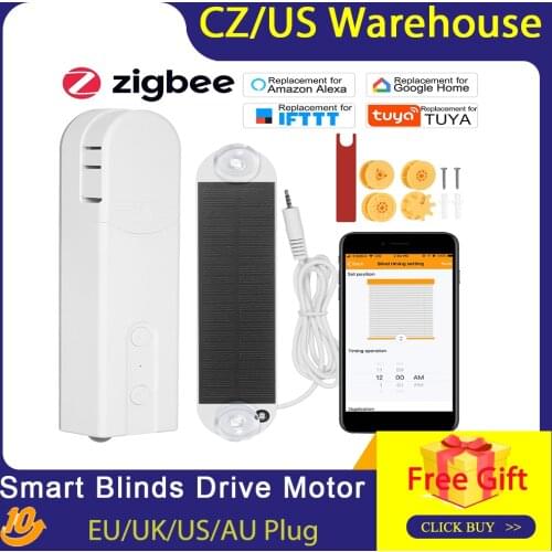 Solar Powered Zigbee Control Smart Blinds Drive Motor Tuya Motorized Chain Roller Control Shade Shutter Drive Motor Replacement