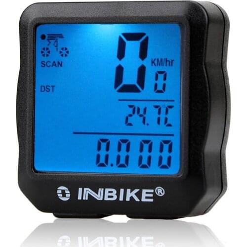 INBIKE Wired Bicycle Odometer Waterproof Backlight LCD Digital Cycling Bike Computer Speedometer Suit for Most Bikes