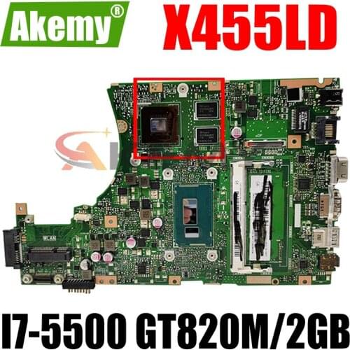 X455LD I7-5500 CPU 4G RAM GT820M/ 2GB mainboard For ASUS X455L X455LD X455LJ X455LF X454L laptop motherboard Tested