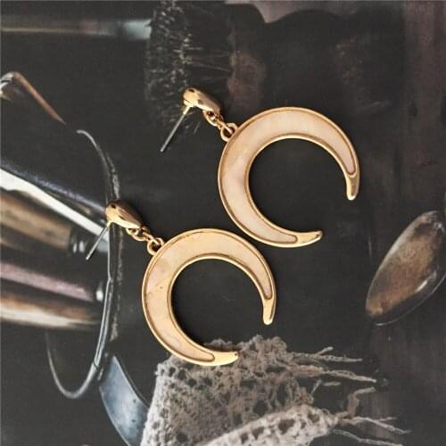 Bohemia Gold Or Rhodium Color Plating Horn Drop Earrings For Women Casual Elegant Vintage Jewelry Accessory