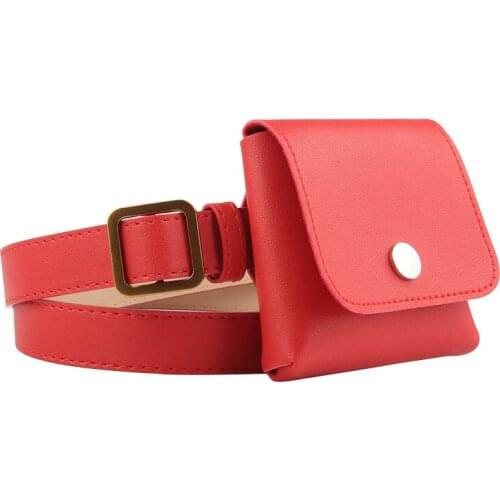 New Wild Fashion Belt Bag Solid Color Simple Small Leather Bag Belt Casual Mini Belt Ins Tide Ride Female Belt Width Style