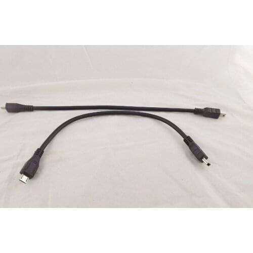 10pcs Micro USB 5 Pin B Male To Mini 5 Pin Male Data Adapter Converter Cable Cord 25cm