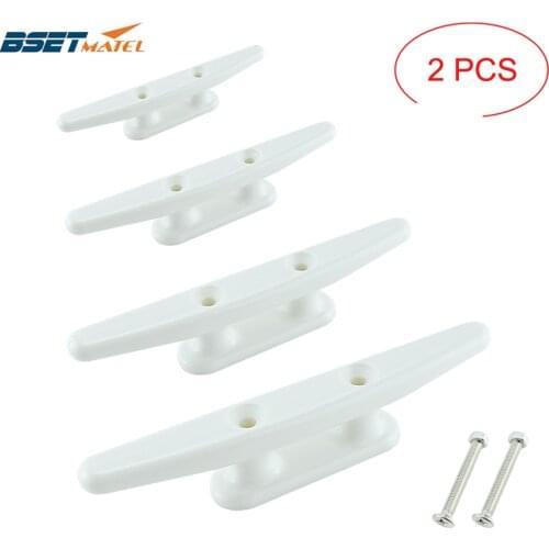 2X Nylon Low Flat Cleat Open Base Cleat With 2 Screws Marine Boat Yacht Deck Line Rope Tie Kayak Canoe Deck Hardware Accessories