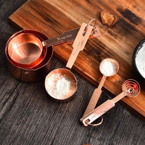4/5/9pcs Stainless Steel Measuring Spoons Cups Set Baking Tea Coffee Scoop Tool 77UD