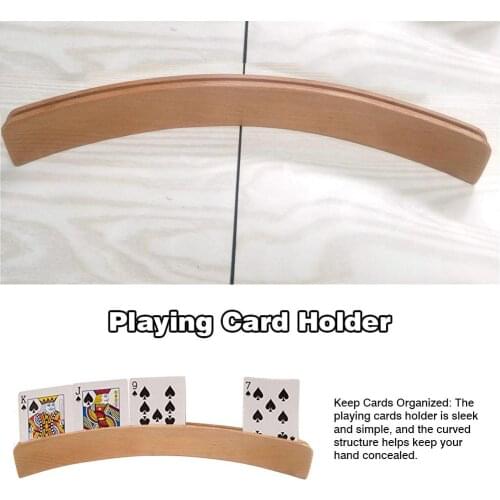 4PCS/Set Wooden Playing Cards Holder Arc Playing Cards Holder Curved Games Card Holder For Cards Games Accessories Dropshipping