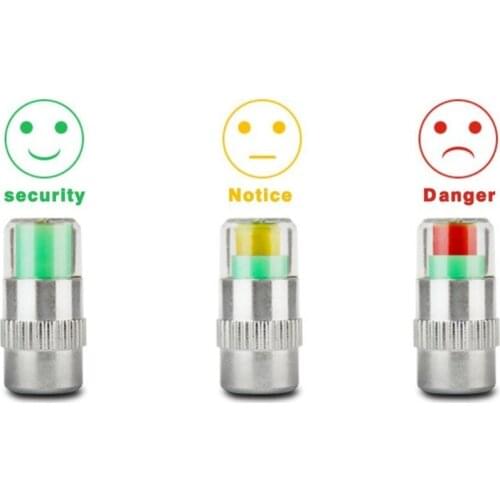 4Pcs 2.4Bar 36PSI Air Warning Alert Tire Valve Caps Pressure Sensor Monitor Light Cap Indicator for Cars Accessories
