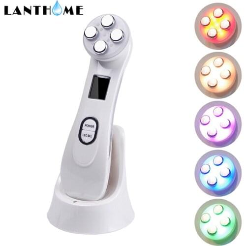 5in1 RF Photon Led Light Therapy Radio Frequency Device EMS Mesotherapy Electroporation Face Skin Rejuvenation Remover Wrinkle
