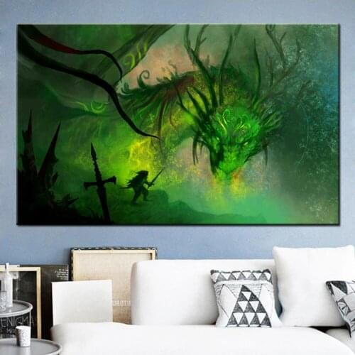 5D DIY Diamond Painting Cartoon Knight Green Dragon Diamond Embroidery Full Drill Square Room Home Decor art Mosaic