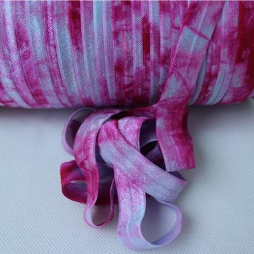 Free shipping 5/8" Ocean Blue FOE Azalea Tie Dye, good elasticity fold over elastic, 100yards per roll
