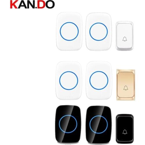 Bell sets 2 receivers different colors wireless door bell set by 110-220V wireless doorbell ip44 300M door chime door ring