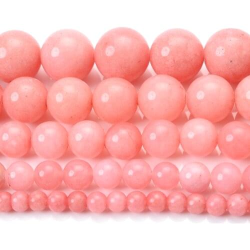 Natural Stone Beads Red Amazonite Round Loose Spacer Beads for Jewelry Making DIY Bracelet Charms Accessories 4/6/8/10/12mm