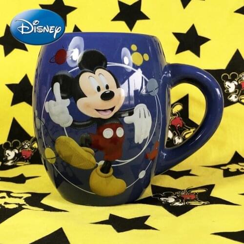 Disney Cute Cartoon Mickey Blue Big Belly Ball Cup Ceramic Mug Childrens Cup Gift Coffee Cup