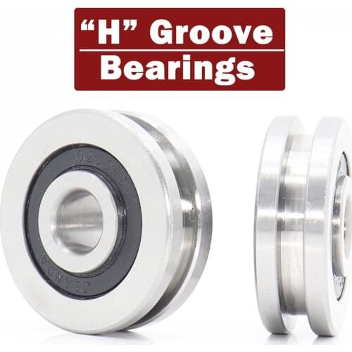 H Groove Bearing ( 2PCS ) 10*37*12*14 mm Steel Bearing Rollers H2/2 H3/2 H4/2 H4/3 Slide Guide Bearings U Wheel Pulley