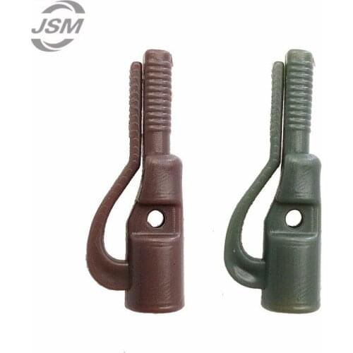 JSM 100pcs 2.4cm Safety Lead Clips Green Coffee ABS Plastic Carp Rigs Connector Carp Fishing Accessories Tackle