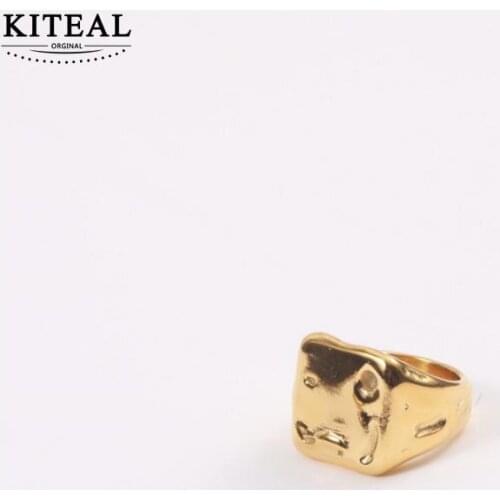 KITEAL best friends Gold Vermeil size 6 7 8 Female Friend wedding rings Personality Irregular Jewelry on the neck love