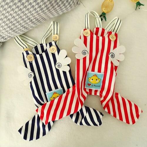 Autumn Cute Dog Cat Clothes Pants Small Medium Large Dogs Jumpsuits Rompers Warm Striped Wings Four-Leg Clothes for Puppy